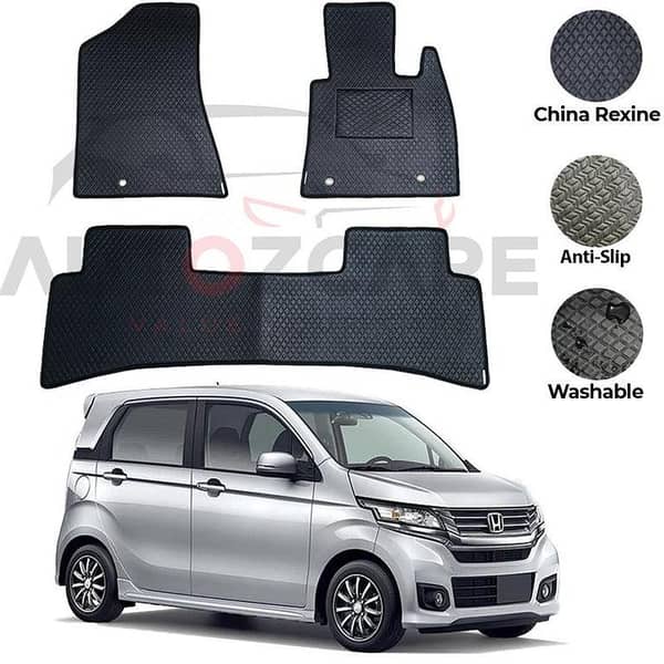 Honda N Wgn Rexine Floor Mats - Set of 3 for 2013-2019 Models