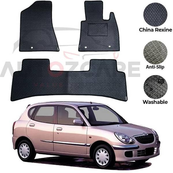 Toyota Duet Floor Mats Set - China Rexine, 3-Piece, Compatible with Model Years 1998-2004