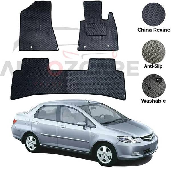 Honda City Floor Mats - 3-Piece Rexine Set for Models 2003-2008