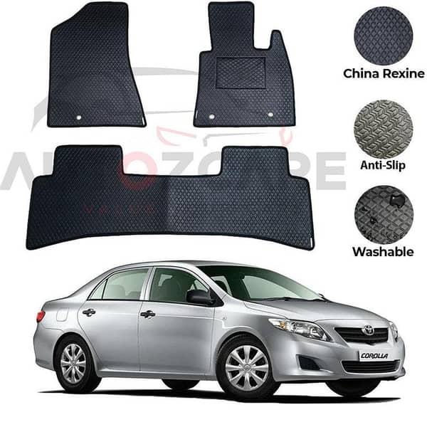 Toyota Corolla Floor Mats Made of Rexine (3 Pieces) for Models 2003-2008
