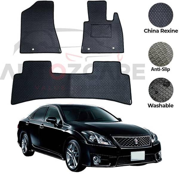 Toyota Crown 3-Piece Rexine Floor Mat Set for Models 2003-2008