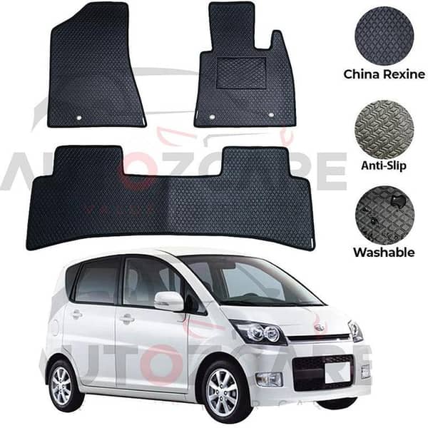 Daihatsu Move Floor Mat Set (3 Pieces) - Rexine, Compatible with 2006-2010 Models