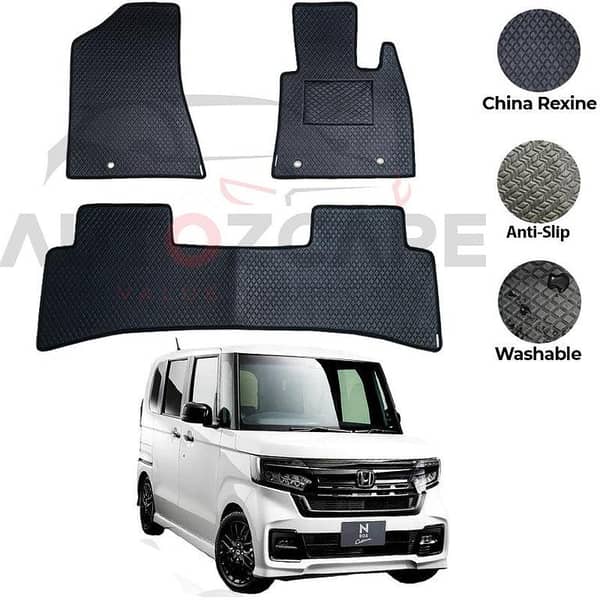 Honda N Box 3-Piece Rexine Floor Mat Set for 2018-2025 Models