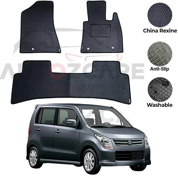 Suzuki Wagon R Rexine Floor Mats Set (3 Pieces) for Models 2008-2013