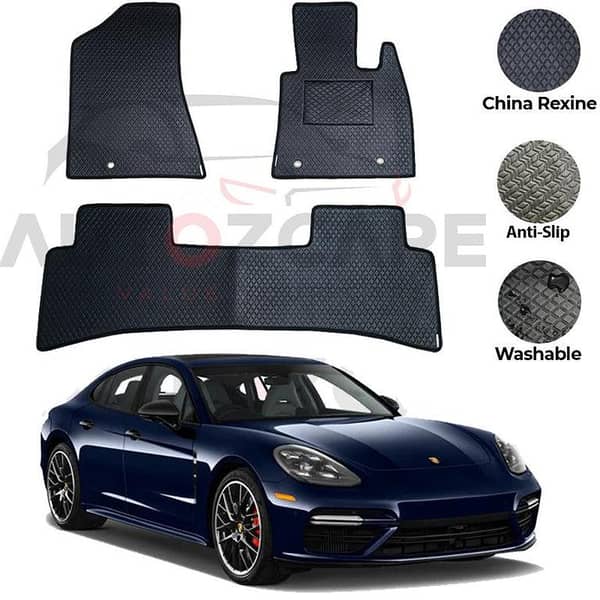 Porsche Panamera 3-Piece Floor Mat Set in China Rexine for Models 2010-2018