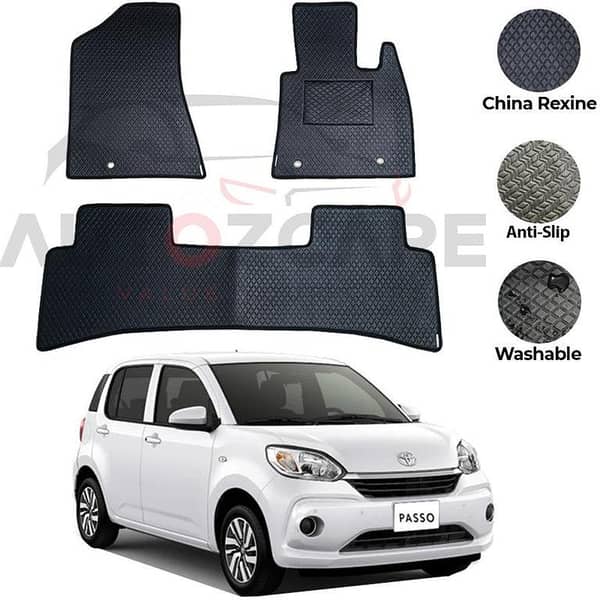 Toyota Passo Rexine Floor Mats (3 Pieces) for Model Years 2017-2025