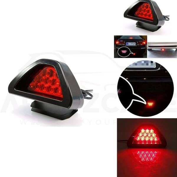 Universal Motorcycle Brake Signal Light Triangle Led Rear Fog Ligh | F1 Racing Light Brake Strobe Warning Light Rear Tail Light