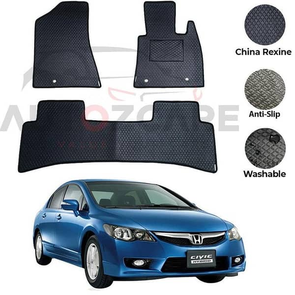 Honda Civic Reborn China Rexine Floor Mat 3PCS - Model 2006-2012
