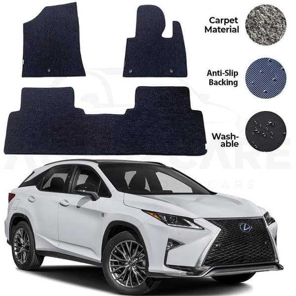 Lexus RX 450H Carpet Floor Mats - Genuine 3-Piece Set for 2008-2022 Models