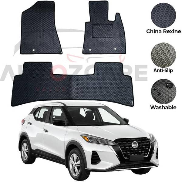 Nissan Kicks 3-Piece Rexine Floor Mats for 2016-2025 Models
