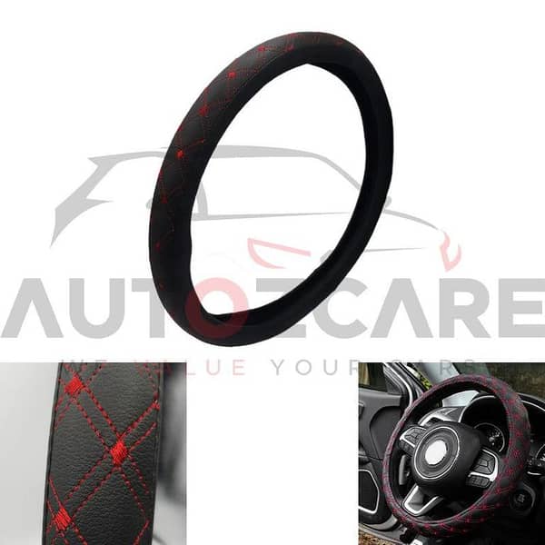 PU Leather Steering Wheel Cover for Universal Car Use