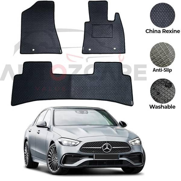 Mercedes C180 Floor Mats Set - 5-Piece China Rexine, Compatible with 2022-2025 Models