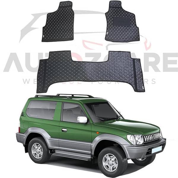 3-Piece 7D Floor Mats for Toyota Prado FJ90 (1996-2002) - Flat Style