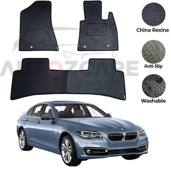 BMW 5 Series Rexine Floor Mats (3 Pieces) for 2010-2018 Models, Made in China