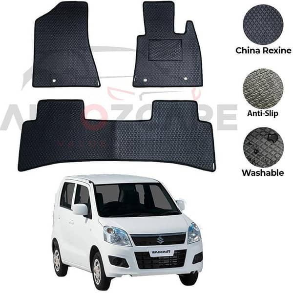 Suzuki Wagon R Rexine Floor Mats - Set of 3 for Model Years 2014 to 2025