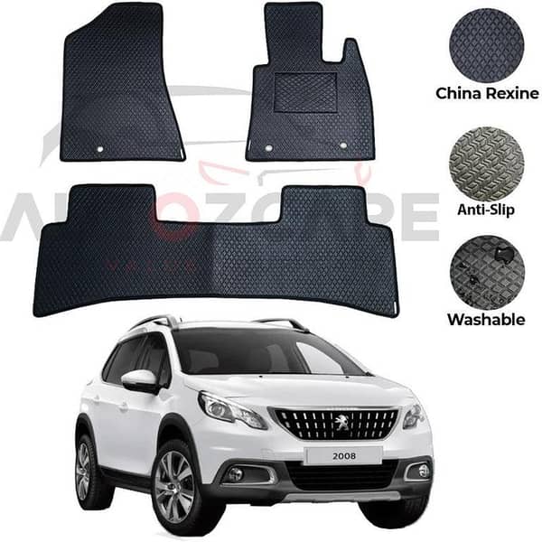 Peugeot 2008 Floor Mats Set (3 Pieces) - Rexine Material for 2022-2025 Models in China