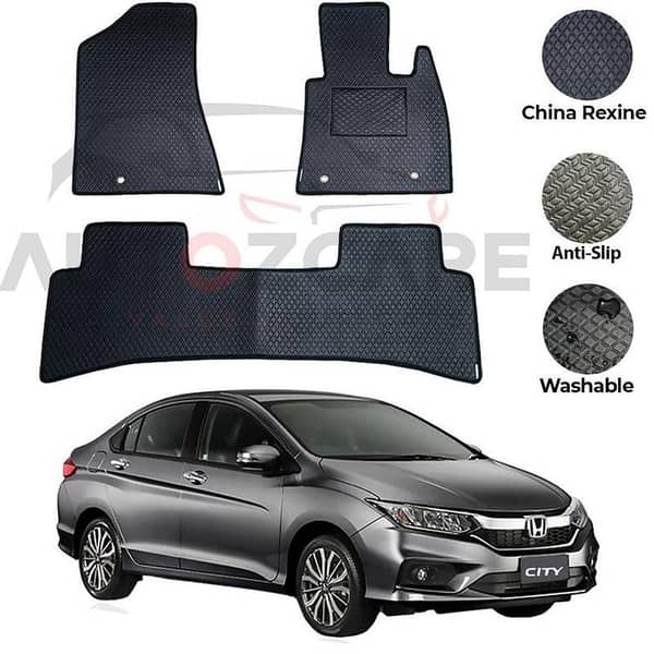 Honda City Rexine Floor Mat Set (3 Pieces) for Models 2009-2021