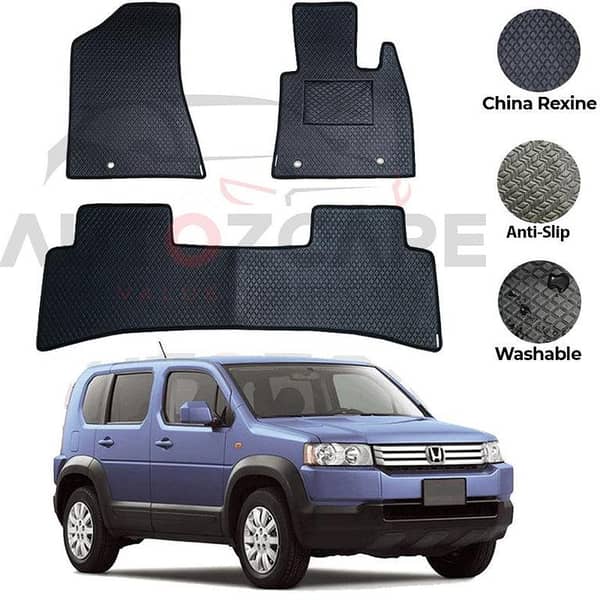 Honda Cross Road Floor Mats - 3 Piece Set in Rexine for Models 2008-2010