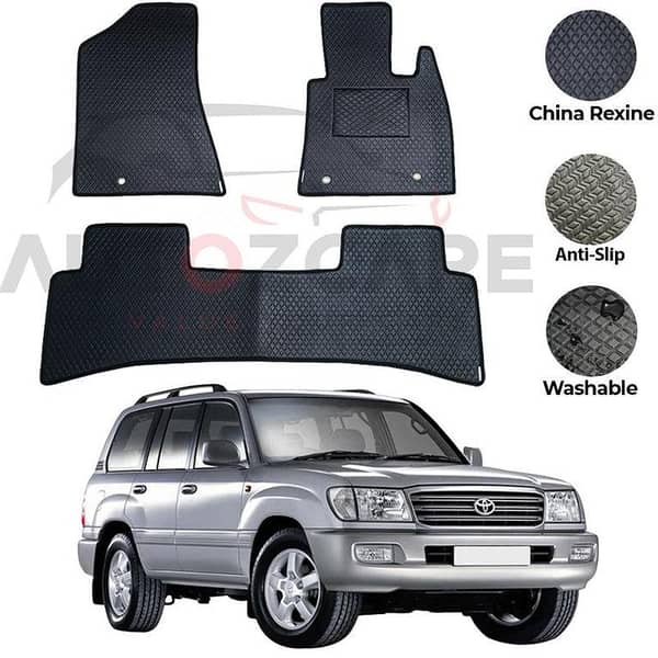 Toyota Prado FJ100 Floor Mats in Rexine - Set of 3 for Models 1998-2007