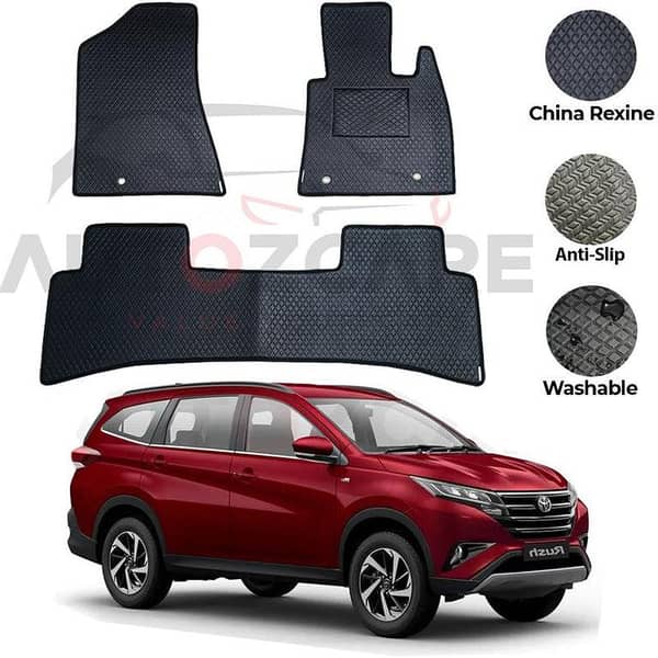 Toyota Rush 3-Piece Rexine Floor Mat Set for Models 2018-2025