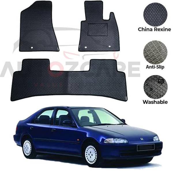 Honda Civic Floor Mats 3PCS in Rexine - Compatible with 1992-1995 Models
