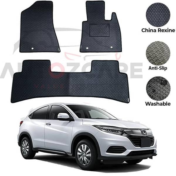Honda Vezel Rexine Floor Mats Set (3 Pieces) for 2013-2020 Models