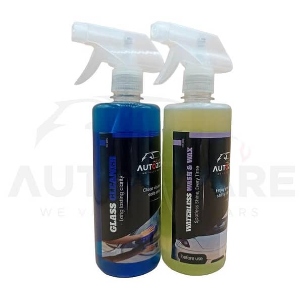 AutozCare Waterless Glass Cleaner and Car Wash - Set of 2 Bottles
