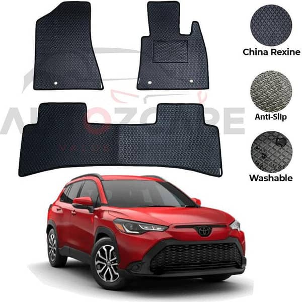 Toyota Corolla Cross Rexine Floor Mats Set of 5 for Model Years 2020-2025