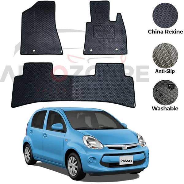 Toyota Passo Floor Mat Set (3 Pieces) in China Rexine for 2011-2016 Models
