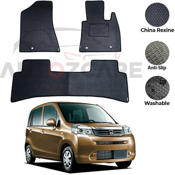 Honda Life Rexine Floor Mat Set (3 Pieces) for 2008-2014 Models