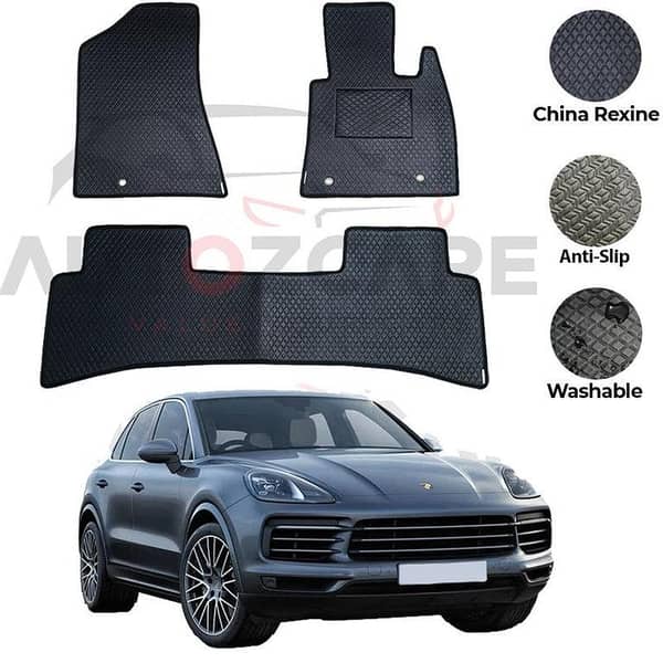 Porsche Cayenne Floor Mats (3 Pieces) - China Rexine, Compatible with 2010-2018 Models