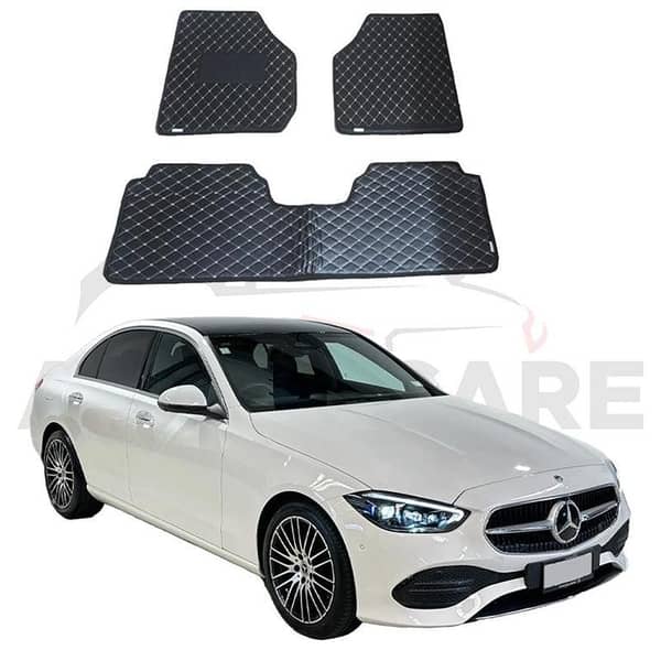 Mercedes C200 7D Flat Floor Mats Set of 5 for Model Years 2022-2025