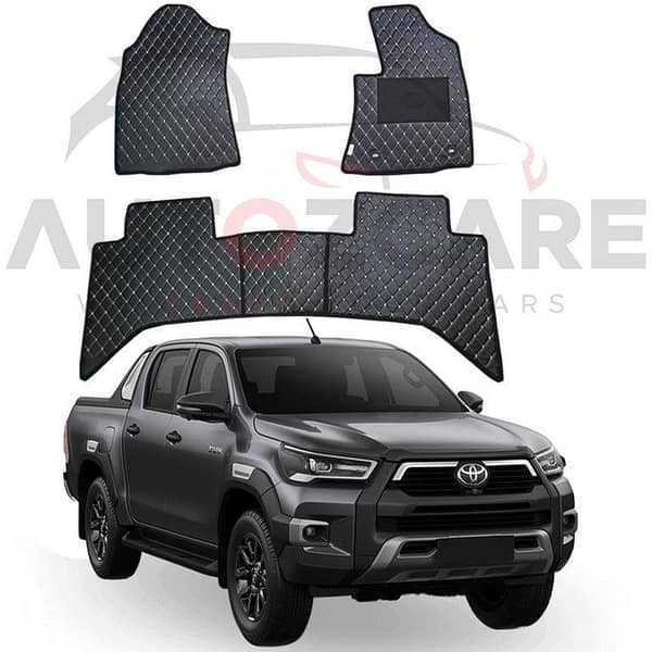 Toyota Hilux Vigo/Revo/Rocco 7D Flat Floor Mats for 2016-2025 Models