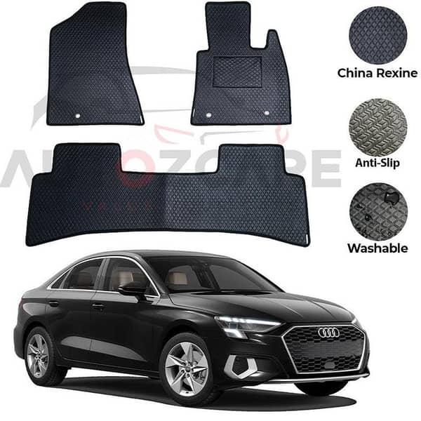 Audi A3 Floor Mats Set of 4 in Rexine for 2021-2025 Models