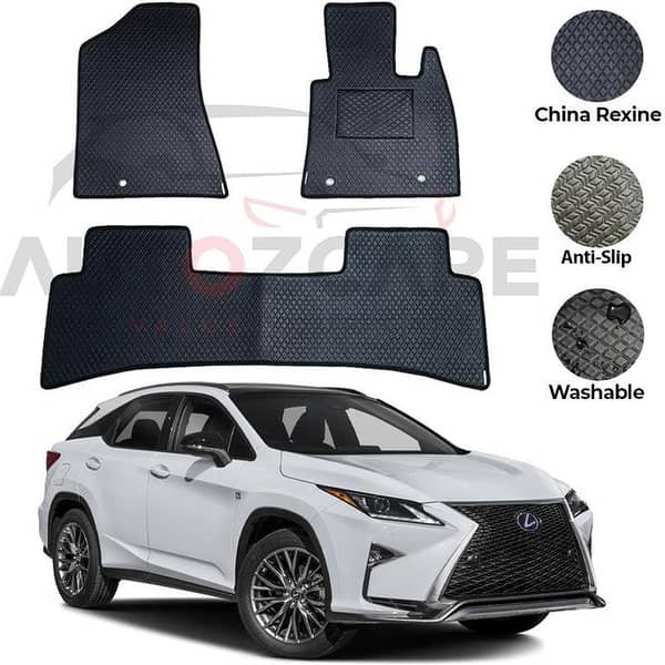 Lexus RX 450H Rexine Floor Mats Set of 3 for Models 2008-2022