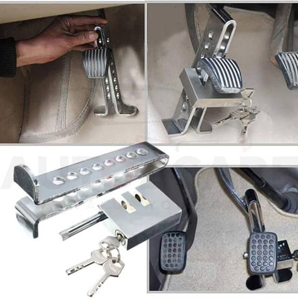 Universal Stainless Steel Lock for Car Brake and Clutch Pedals: Anti-Theft Security Solution