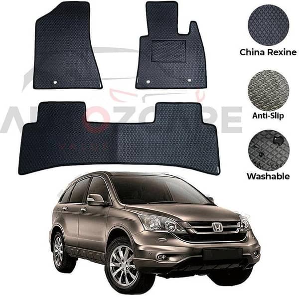 Honda CR-V Floor Mats Set (3 Pieces) - Rexine for Models 2002-2006