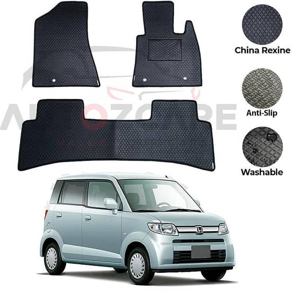 Honda Zest Floor Mats - China Rexine, Set of 3, Designed for 2006-2012 Models