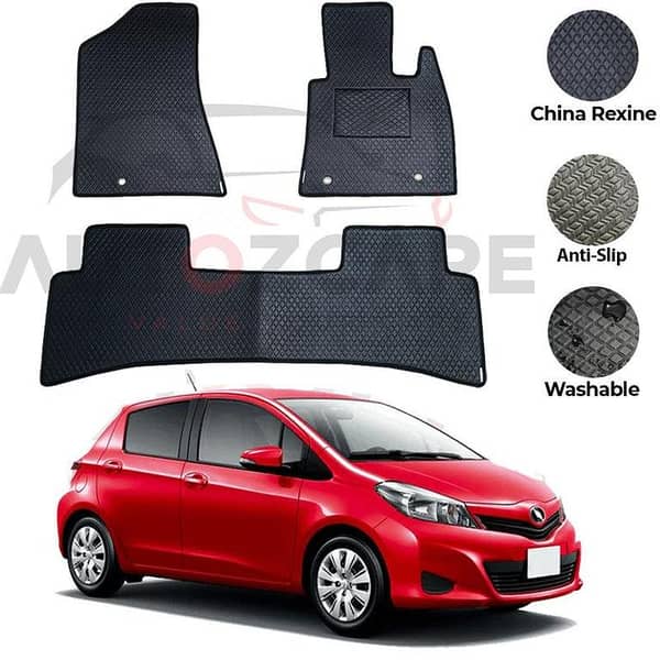 Toyota Vitz 2005-2011 Rexine Floor Mats Set of 3