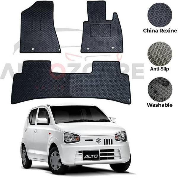 Suzuki Alto Floor Mats Set (3 Pieces) in China Rexine - Compatible with Models 2019 to 2025