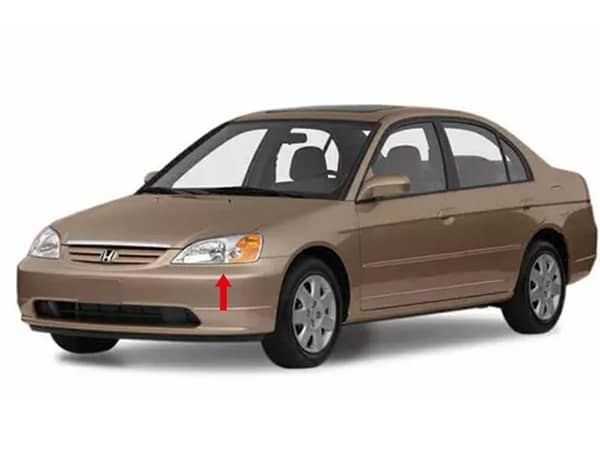 Left Headlamp for 2001-2004 Honda Civic by TYC - Single Piece