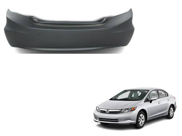Rear Bumper for Honda Civic Models 2012-2016 in Black