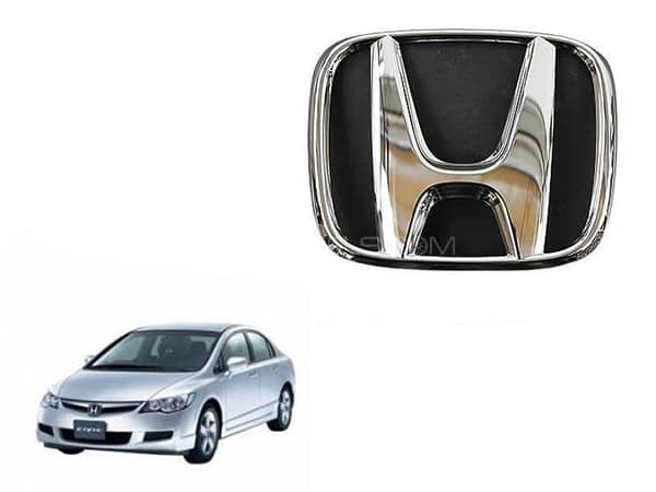 Trunk Logo for Honda Civic 2006-2012 | Black Fiber Plastic Material