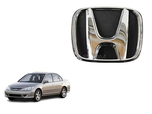 Honda Civic 2004-2006 Front Grill Logo | Fiber Plastic | Black