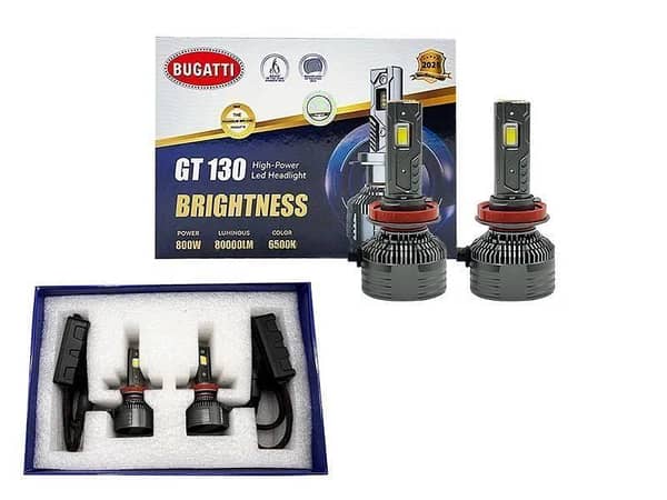 Bugatti GT130 Car Led Headlight Bulb| 80000LM| 6500K | 800W|H11