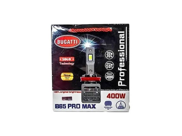 Bugatti B65 Pro Max Car Led Headlight Bulb | 50000 LMS | 6500K | 500W | H4