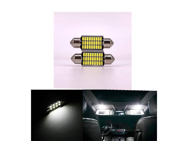 Pair of 2 White SMD Car Roof Map Dome Lights