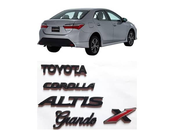 Toyota Corolla Altis Grande Mat Black Logo Pack 5pcs