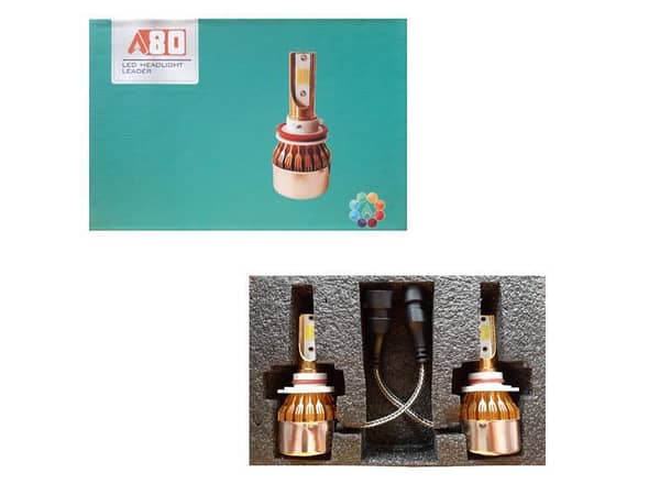 A80 Car Dual Color White Yellow LED Headlight Beams H11