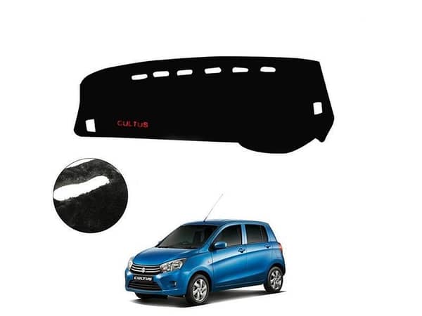 Imported Velvet Non-Slip Dashboard Mat for Suzuki Cultus - Black
